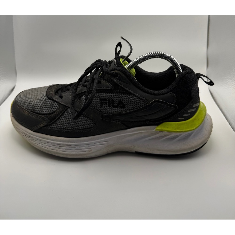 Fila 1RM02466-055 Sneakers Mens Size 8 Black Grey Neon Good Mesh Running Shoes